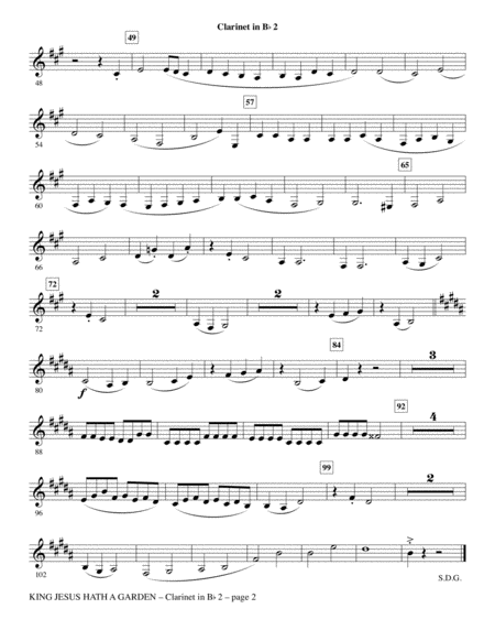 King Jesus Hath A Garden Arr John Leavitt Bb Clarinet 2 Page 2