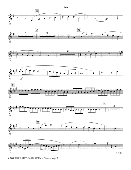 King Jesus Hath A Garden Arr John Leavitt Oboe Page 2