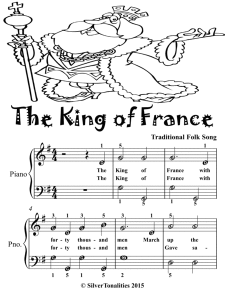 King Of France Easiest Piano Sheet Music For Beginner Pianists Tadpole Edition Page 2