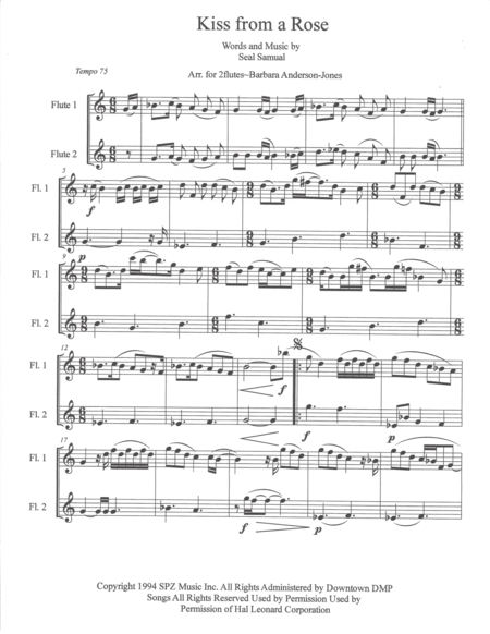 Kiss From A Rose Flute Duet Page 2