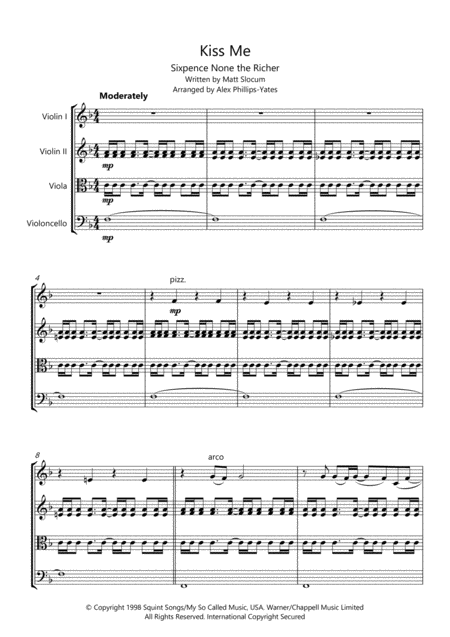 Kiss Me By Sixpence None The Richer String Quartet Page 2