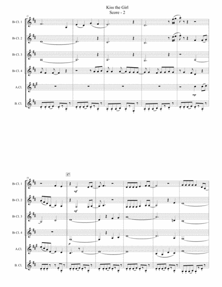 Kiss The Girl For Clarinet Choir Page 2