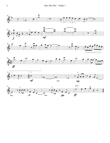 Kiss The Girl From Disneys A Little Mermaid String Quartet Page 2