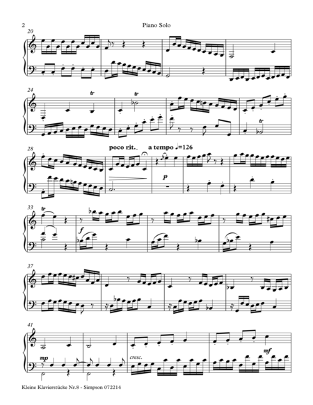 Kleine Klavierstcke Nr 08 In C Major For Piano Solo Page 2