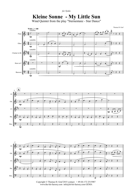 Kleine Sonne My Little Sun Waltz Wind Quintet Page 2