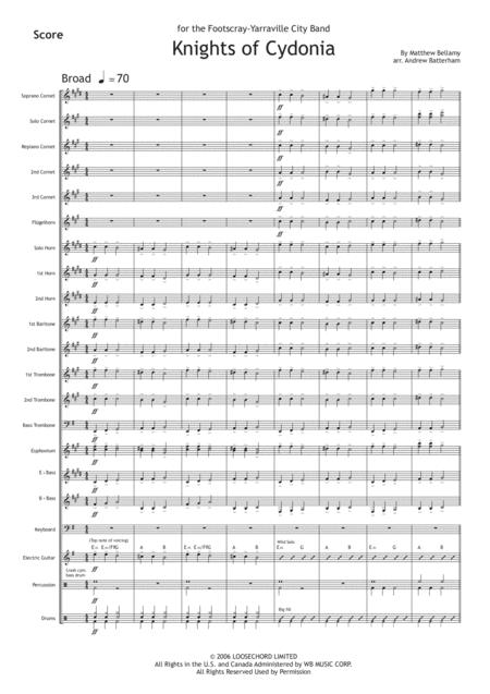 Knights Of Cydonia Brass Band Full Score And Parts Page 2