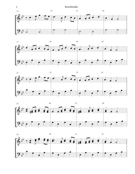 Korobeiniki Korobushka For 3 Octave Handbell Choir Page 2