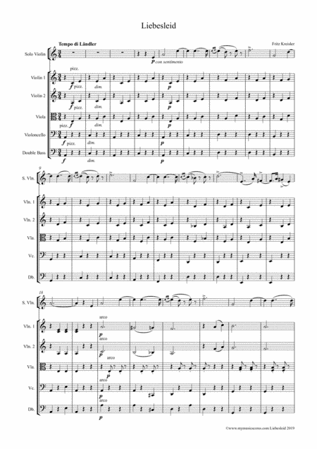 Kreisler Liebesleid For Solo Violin And String Orchestra Page 2