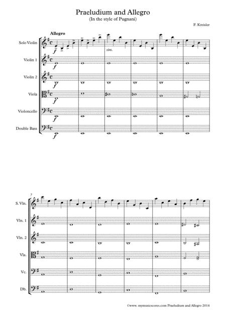 Kreisler Praeludium And Allegro For Violin And String Orchestra Page 2