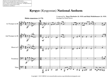 Kyrgyz Kyrgyzstan National Anthem For Brass Quintet Page 2