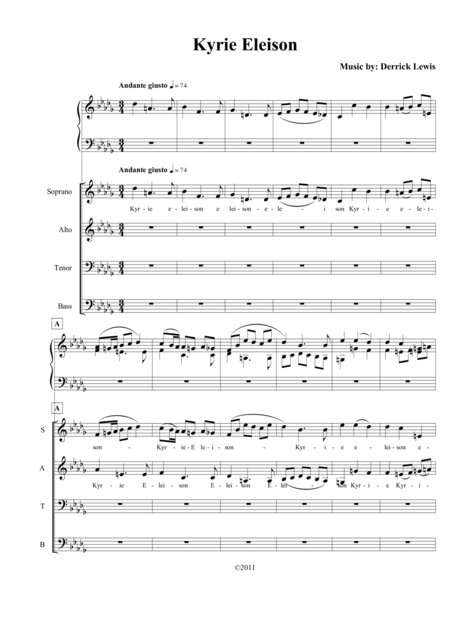 Kyrie Eleison For Satb And Piano Page 2