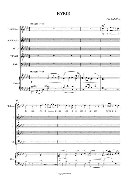 Kyrie For Solo Tenor Choir And Organ Page 2