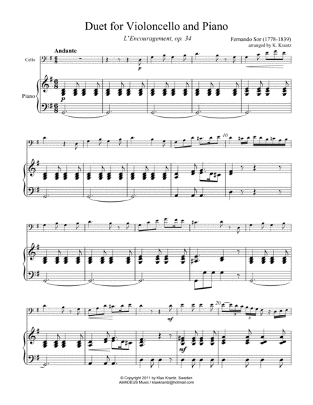 L Encouragement Op 34 For Cello And Piano Page 2