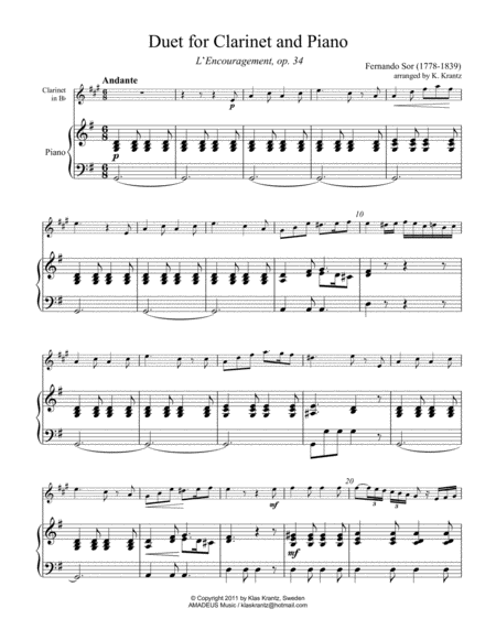 L Encouragement Op 34 For Clarinet In Bb And Piano Page 2