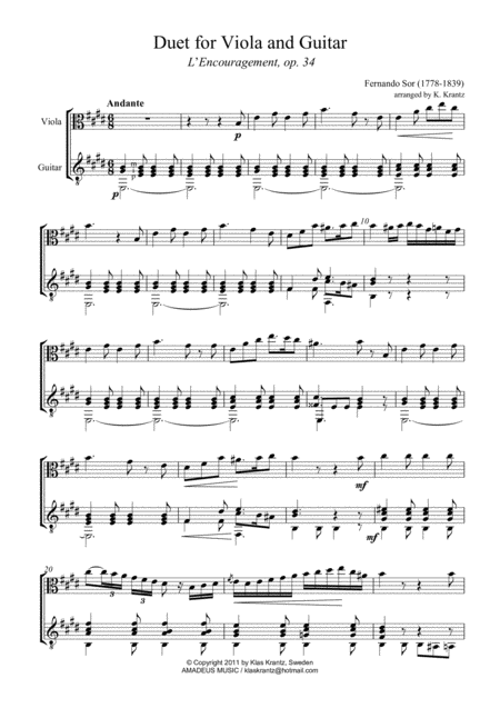 L Encouragement Op 34 For Viola And Guitar Page 2