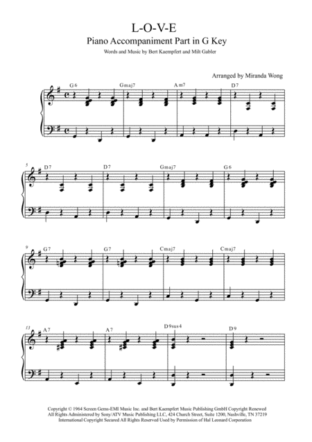 L O V E Cello Or Double Bass Solo And Piano Accompaniment Page 2