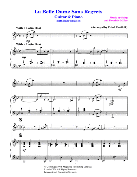 La Belle Dame Sans Regrets For Guitar And Piano Video Page 2