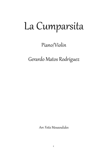 La Cumparsita For Violin Piano Page 2