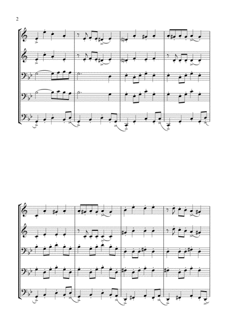 La Cumparsita G M Rodriguez Brass Quintet Full Score And Parts Page 2