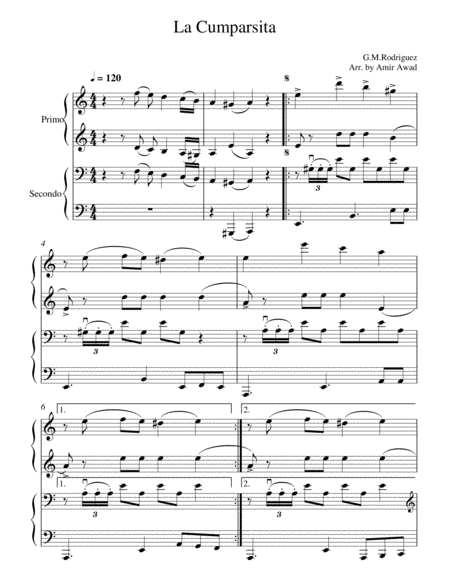 La Cumparsita Tango Arr For Piano Duet 4 Hands Page 2