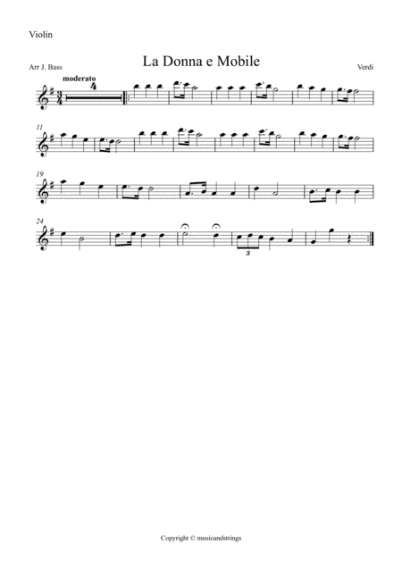 La Donna E Mobile Arranged For String Duo String Duet Violin And Viola Page 2