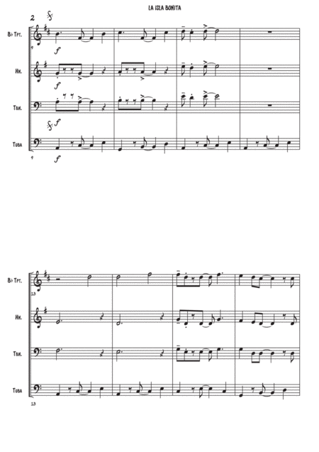 La Isla Bonita Brass Quartet Page 2