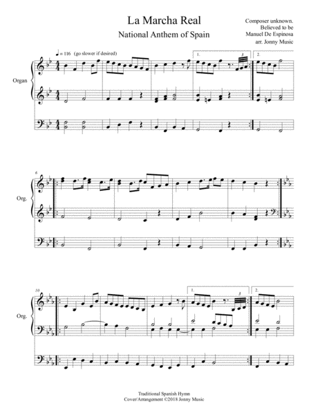 La Marcha Real Spanish National Anthem Arranged For Organ Page 2