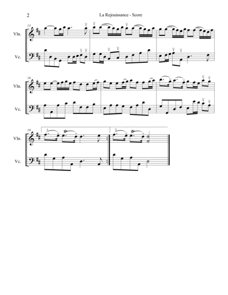 La Rejouissance For Violin And Cello Page 2