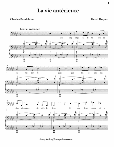 La Vie Antrieure A Flat Major Bass Clef Page 2