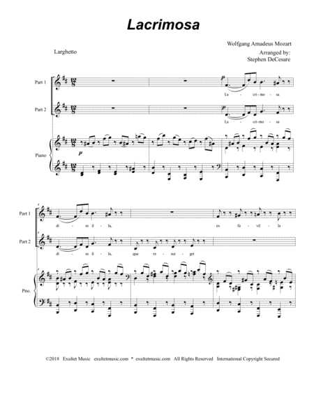 Lacrimosa For 2 Part Choir Page 2