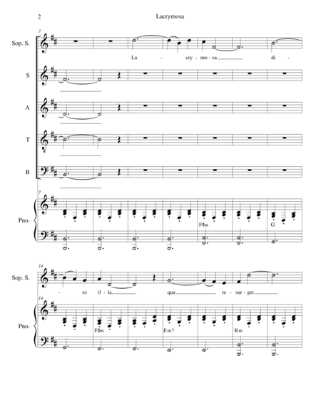 Lacrymosa From Missa De Profunctis Page 2