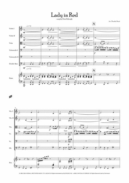 Lady In Red For String Ensemble Piano Page 2