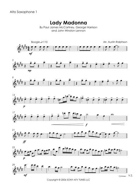Lady Madonna Sax Quartet Page 2