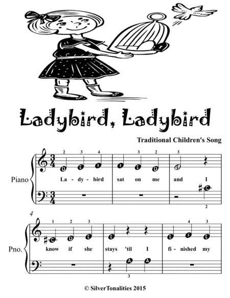 Ladybird Ladybird Beginner Piano Sheet Music Tadpole Edition Page 2