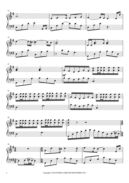 Lag Ja Gale Piano Solo G Major Page 2