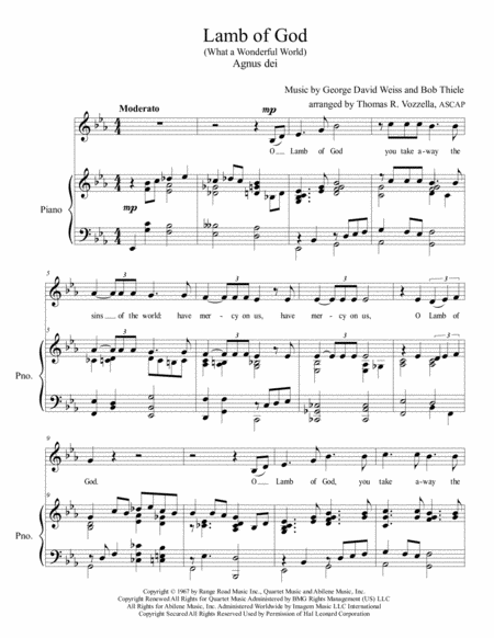 Lamb Of God Based On What A Wonderful World Unison Page 2