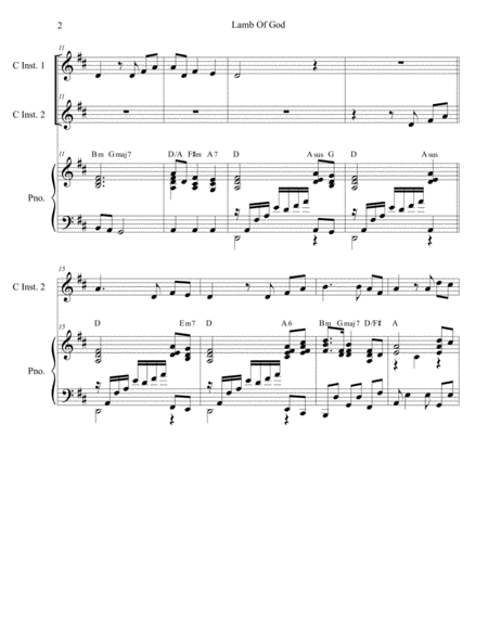 Lamb Of God Duet For C Instruments Page 2