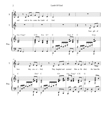 Lamb Of God Duet For Soprano And Tenor Solo Page 2