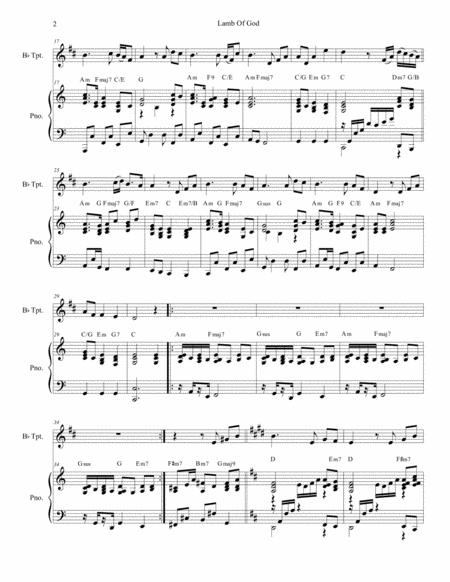 Lamb Of God For Bb Trumpet Solo And Piano Page 2