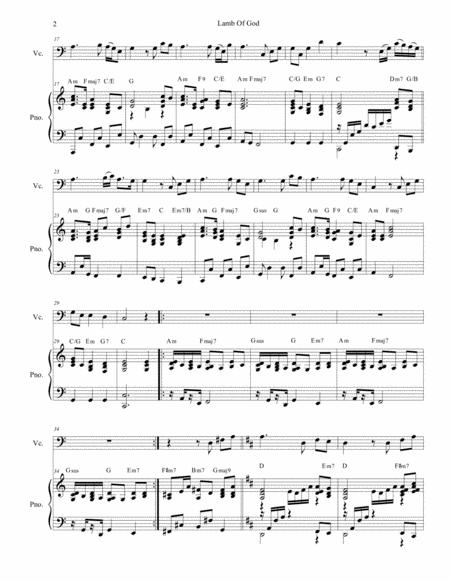 Lamb Of God For Cello Solo And Piano Page 2