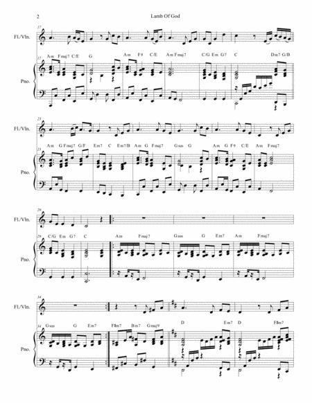 Lamb Of God For Flute Or Violin Solo And Piano Page 2