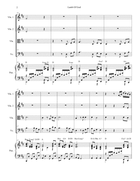 Lamb Of God For String Quartet Page 2