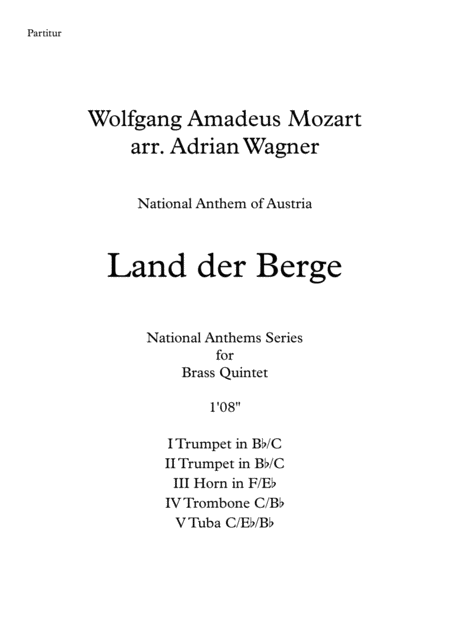 Land Der Berge National Anthem Of Austria Brass Quintet Arr Adrian Wagner Page 2