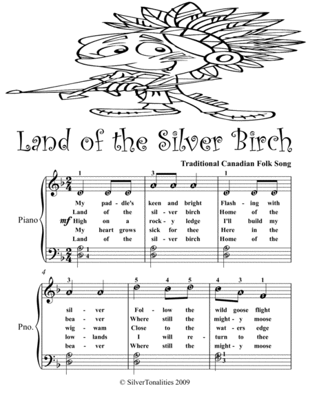 Land Of The Silver Birch Easy Piano Sheet Music Tadpole Edition Page 2