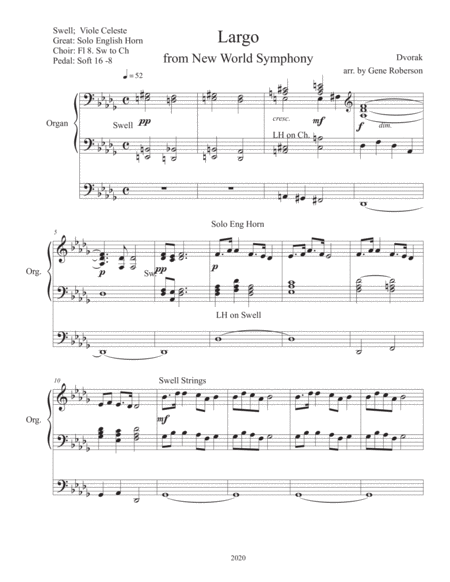 Largo Dvorak Going Home Organ Solo Page 2