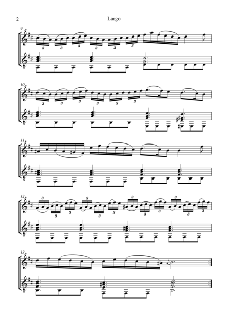 Largo For Descant Recorder And Guitar Page 2