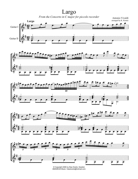 Largo For Guitar Duo Page 2