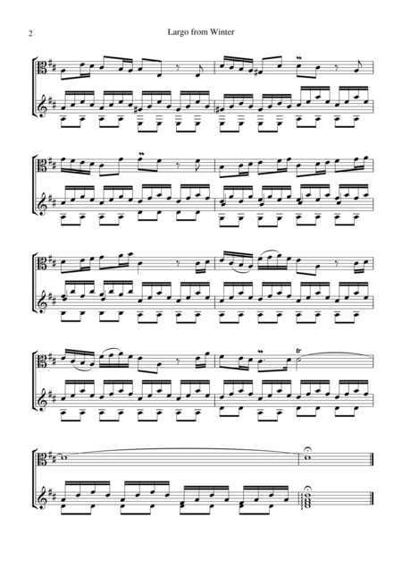 Largo From Winter For Viola And Guitar Page 2