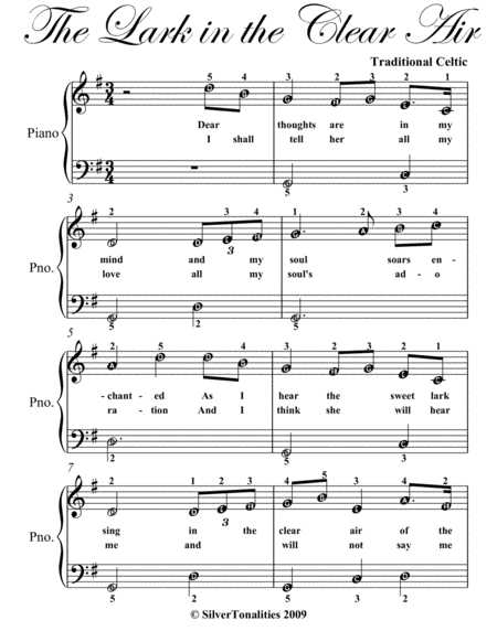 Lark In The Clear Air Easy Piano Sheet Music Page 2