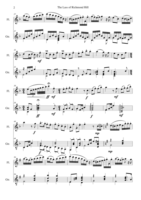 Lass Of Richmond Hill For Advanced Flute And Guitar Page 2